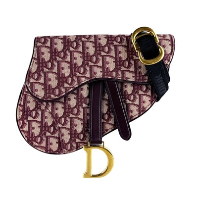 クリスチャンディオール Christian Dior ウエストバッグ ボディバッグ キャンバス ボルドー レディース【中古】 z10497