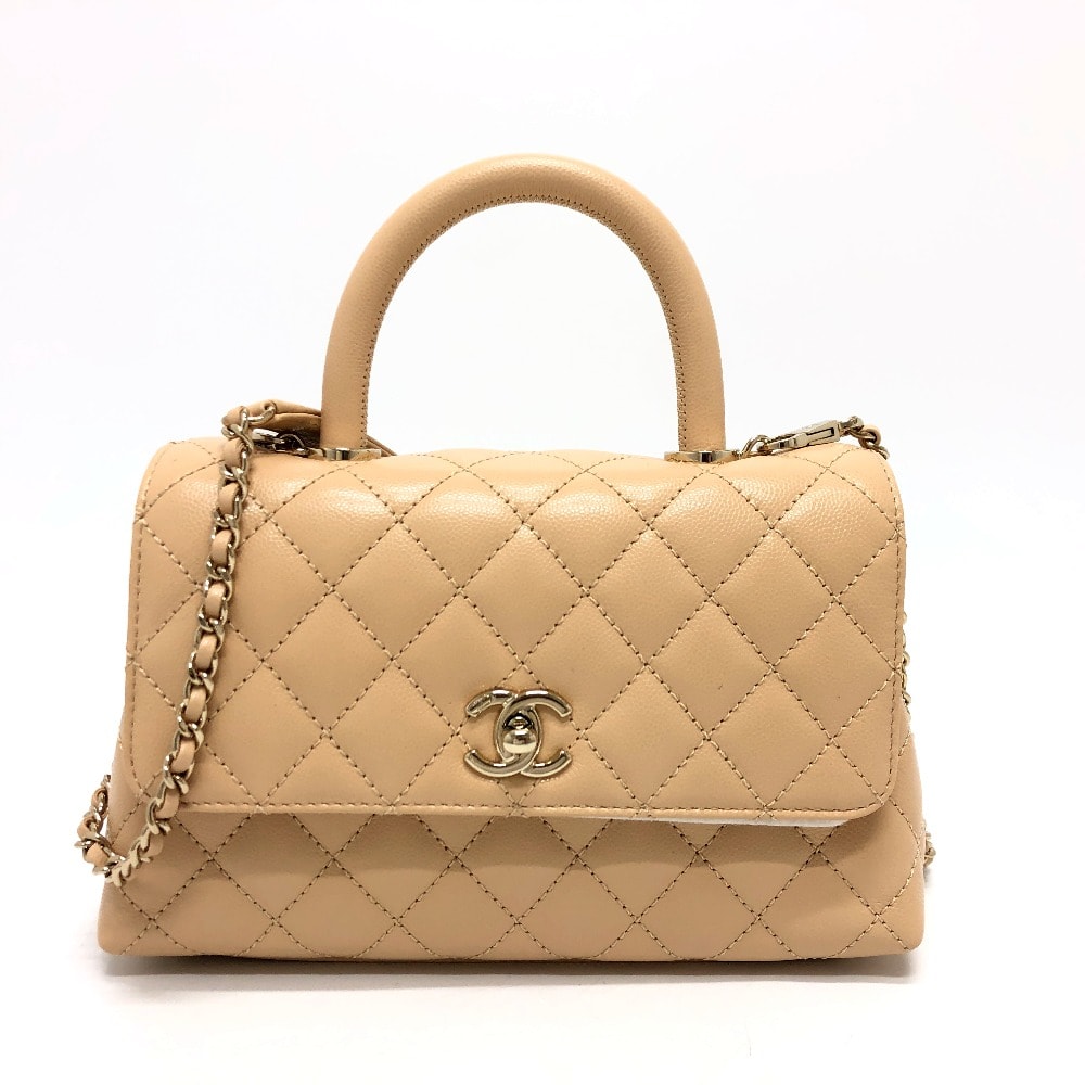 シャネル CHANEL マトラッセ ココハンドルXS ココハンドル XS ココハンドル24 A92990 ココハンドル 2WAYバッグ カバン バッグ ショルダーバッグ ハンドバック 斜め掛け ハンドバッグ キャビアスキン ベージュ 未使用