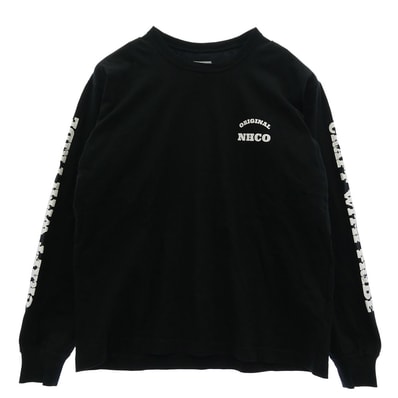 NEIGHBORHOOD ネイバーフッド カットソー 22AW 222PCNH-LT07 Long Sleeve NH-7 T-Shirt ロンT Tシャツ ロゴプリント ブラック系 S【中古】
