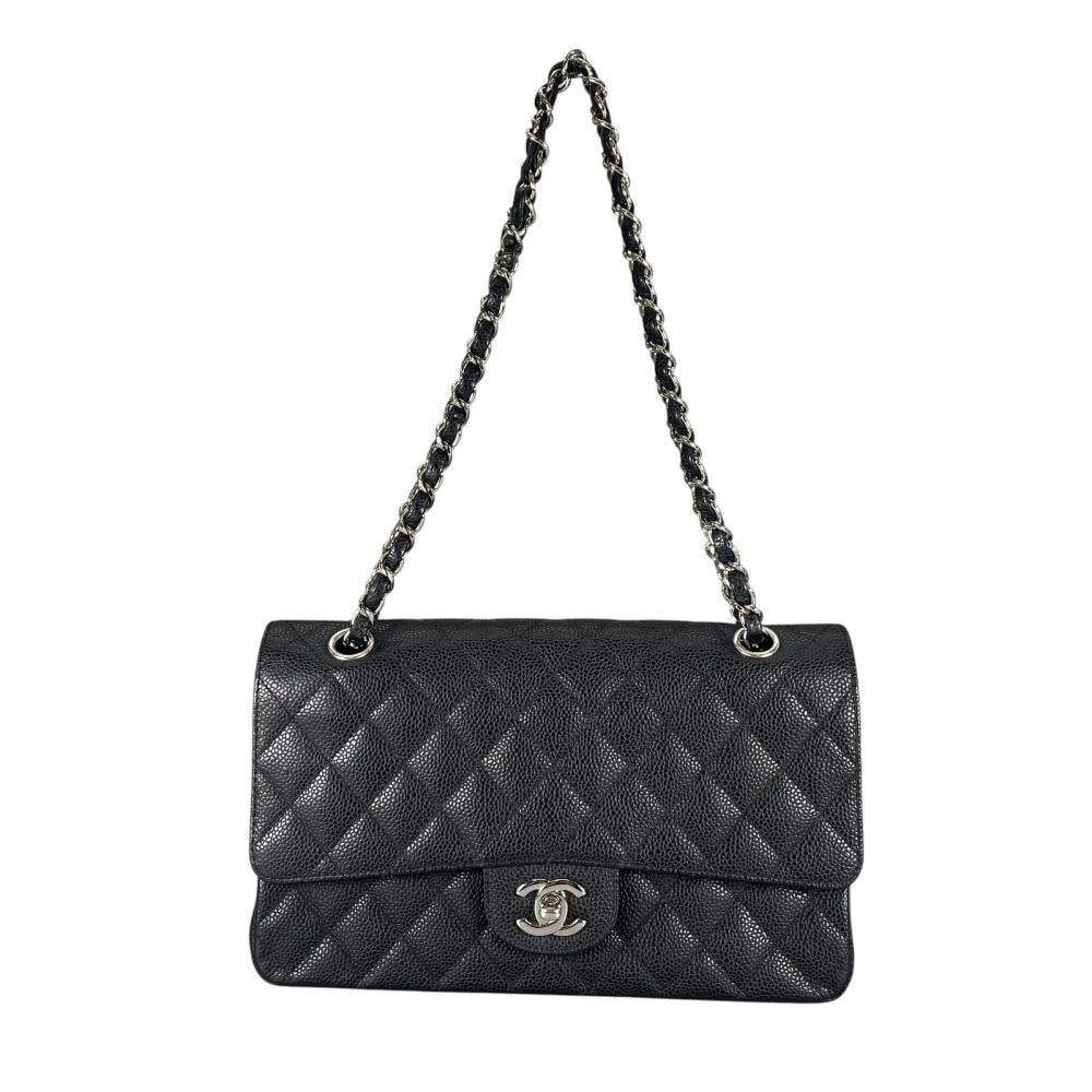 CHANEL シャネル ショルダーバッグ マトラッセ25 シルバー金具 チェーンショルダー 13番台 肩掛け    ブラック 黒 シルバー金具 レディース 美品【中古品】