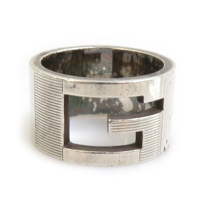グッチ GUCCI リング・指輪 シルバー925 シルバー ユニセックス 15号【中古】 h31528a
