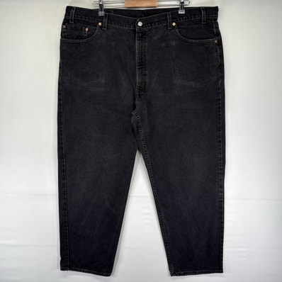 古着 リーバイス Levi's USA製 デニム パンツ 550 5ポケット 大きいサイズ テーパード ジッパーフライ W46 L30 ブラック系 メンズ