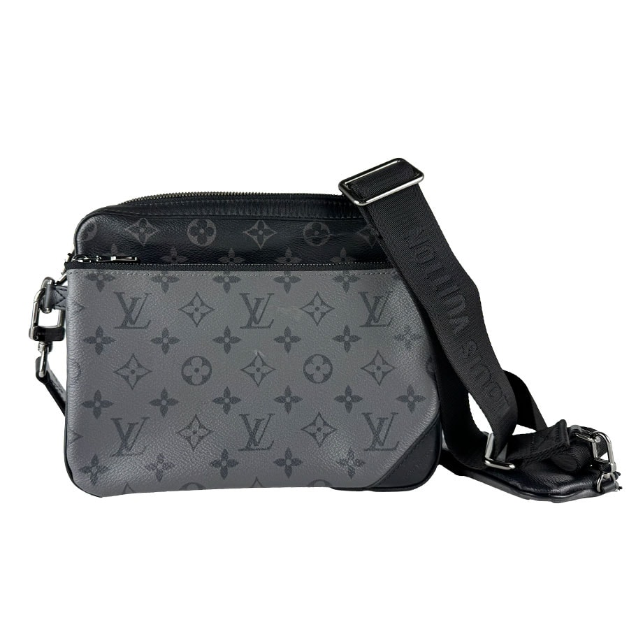 ルイ ヴィトン LOUIS VUITTON 斜め掛けショルダーバッグ モノグラムエクリプス トリオ メッセンジャー PVC ブラック/グレー メンズ M69443【中古】 z10852