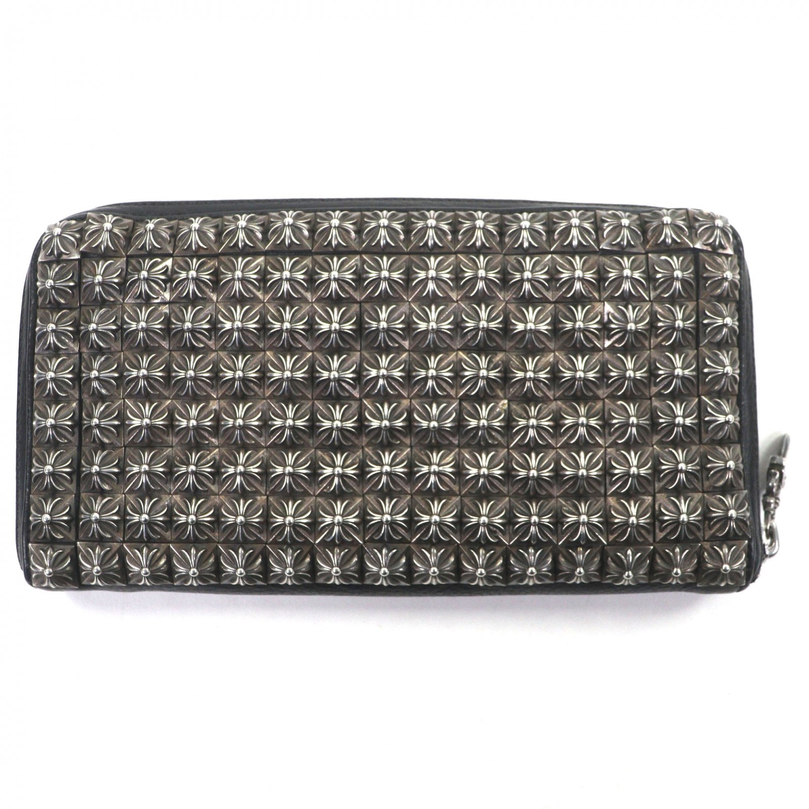Chrome Hearts REC F Zip #2 Full Zero Pyramid Studs Wallet "Black/Silver