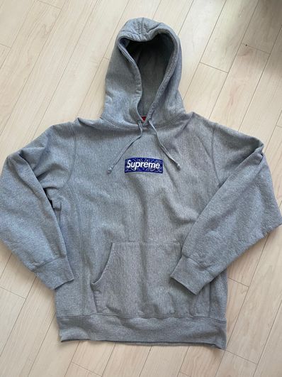 Supreme Bandana Box Logo Hooded Sweatshirt "Grey"