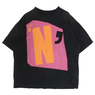 NEIGHBORHOOD ネイバーフッド Tシャツ 24AW 242PCPGN-ST01 × PHINGERIN フィンガリン TEE SS グラフィックプリント Tシャツ 半袖カットソー ブラック系 XL【中古】