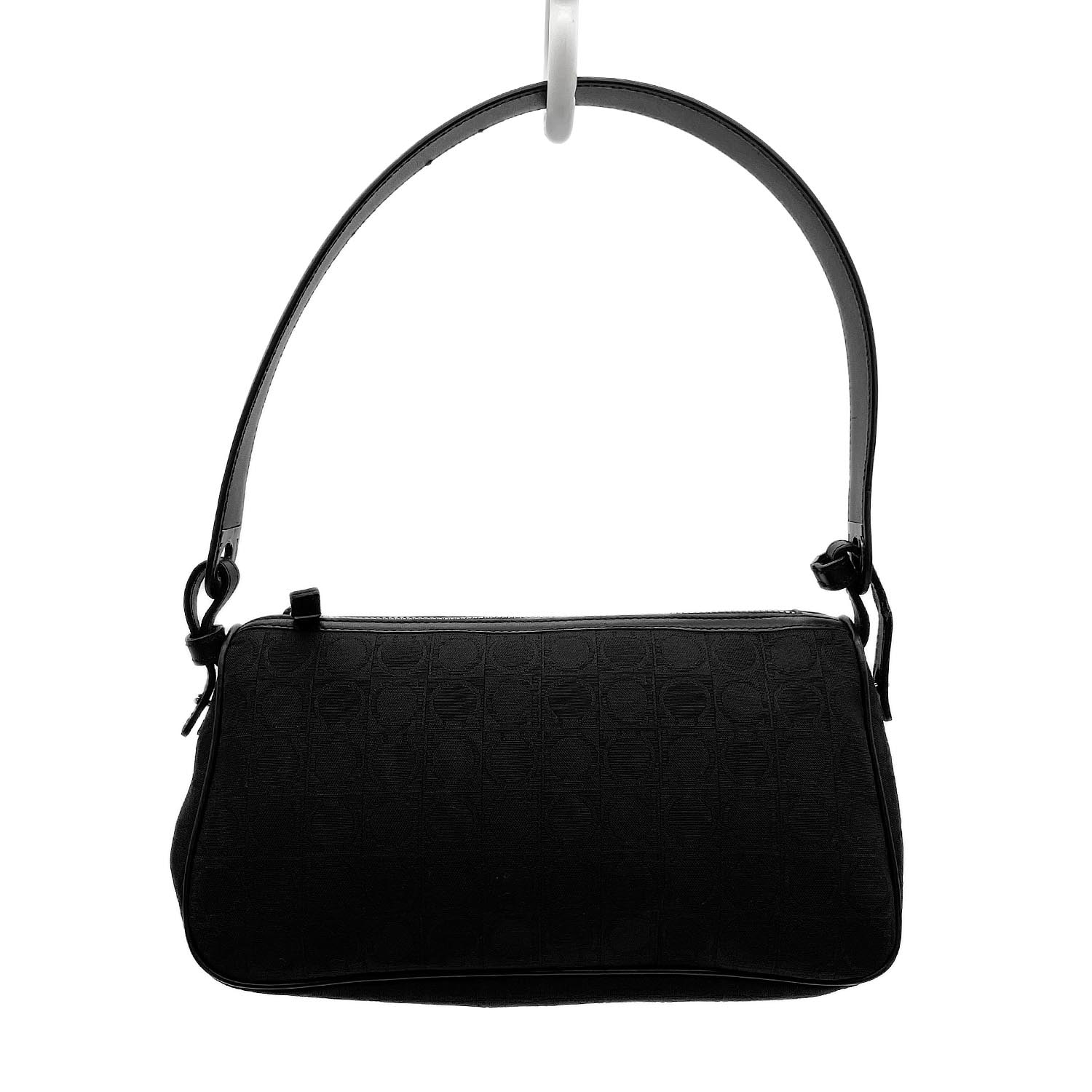 Salvatore Ferragamo サルヴァトーレフェラガモ ガンチーニ ハンドバッグ
ミニバッグ ポーチ ジャガード キャンバス レザー 他 ブラック レディース
【中古】