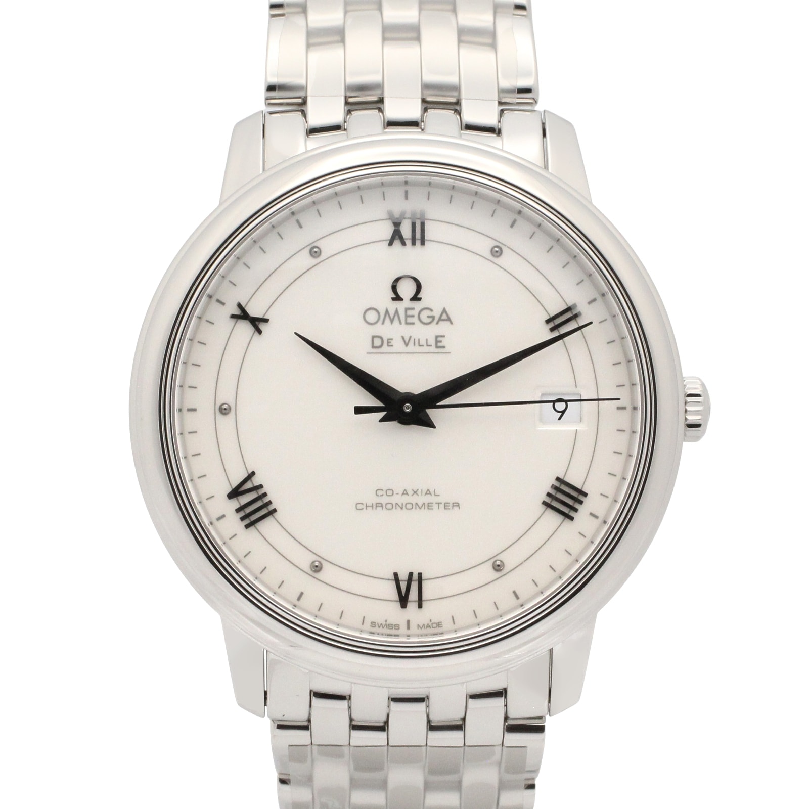 オメガ OMEGA デ・ビル プレステージ 腕時計 時計 ステンレススチール メンズ ホワイト系 424.10.37.20.04.001 【新品】