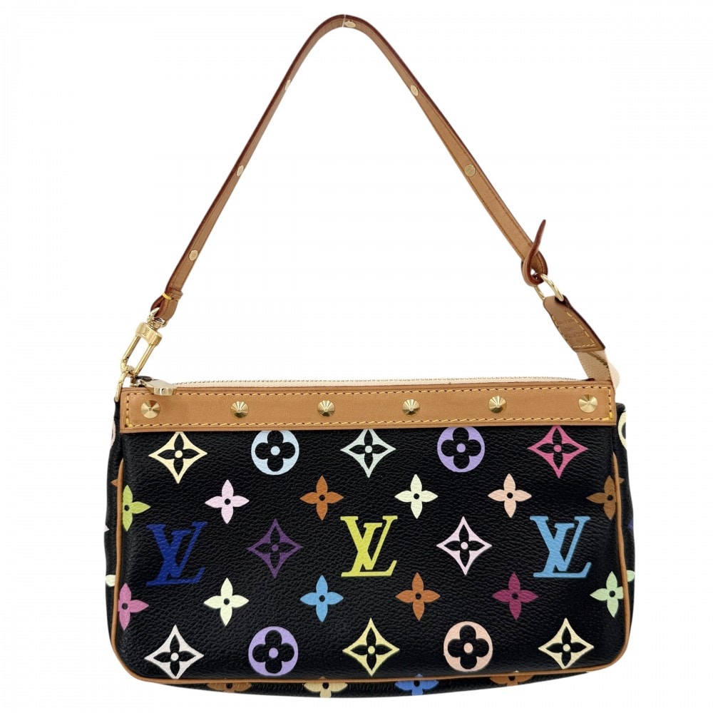 LOUIS VUITTON ルイヴィトン ハンドバッグ ポシェットアクセソワール アクセサリーポーチ 肩掛け ブラック 黒 M92648 モノグラムマルチカラー ノワール マルチカラー ゴールド金具 レディース【中古品】