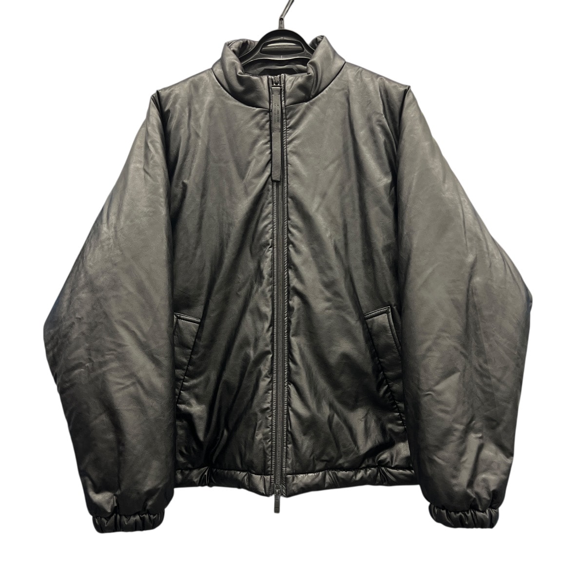 N.HOOLYWOOD 希少 極美品 エヌハリウッド Compile Line STAND COLLAR BLOUSON コンパイルライン スタンドカラーブルゾン フェイクレザー ブラック #38 アウター Aランク 中古 鑑定済【定価 77,000円】
