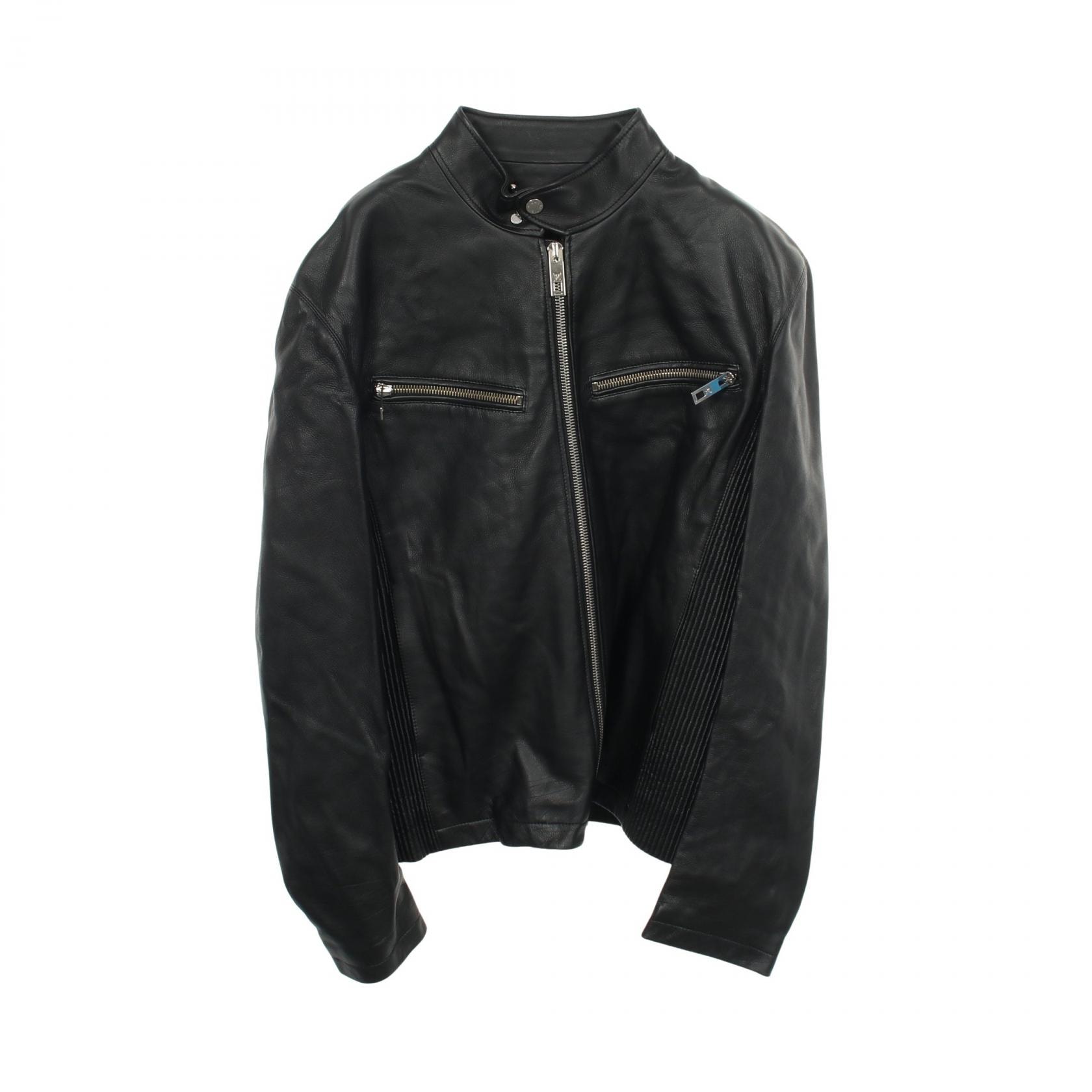 ルイ・ヴィトン LOUIS VUITTON シャーリング ジップアップ 革ジャン 衣料品 アウター レザー メンズ ブラック系 RM181Q KB4 HAL52E 【中古】