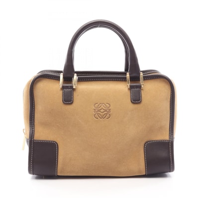 ロエベ LOEWE アマソナ 28 ハンドバッグ バッグ スウェード レザー レディース ブラウン系 【中古】