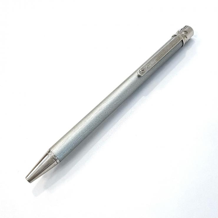【インク確認済】CARTIER サントス ドゥ カルティエ シルバー ボールペン ST150191 ツイスト式 鑑定済み 正規品 カルティエ