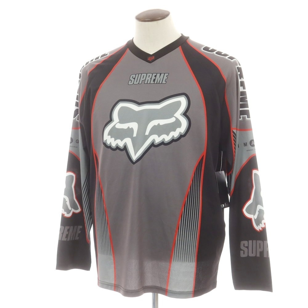 【中古】【未使用】シュプリーム Supreme × Fox Racing 2025年秋冬 DMX Jersey 長袖Tシャツ ブラックxグレー【サイズL】【メンズ】