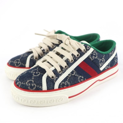 未使用品 グッチ スニーカー TENNIS1977 インディゴ レディース 34.5