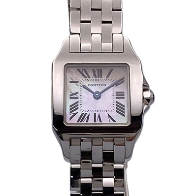 CARTIER カルティエ サントス ドゥモワゼル SM Pink MO P 腕時計 W25075Z5 ステンレススチール シルバー レディース【中古】
