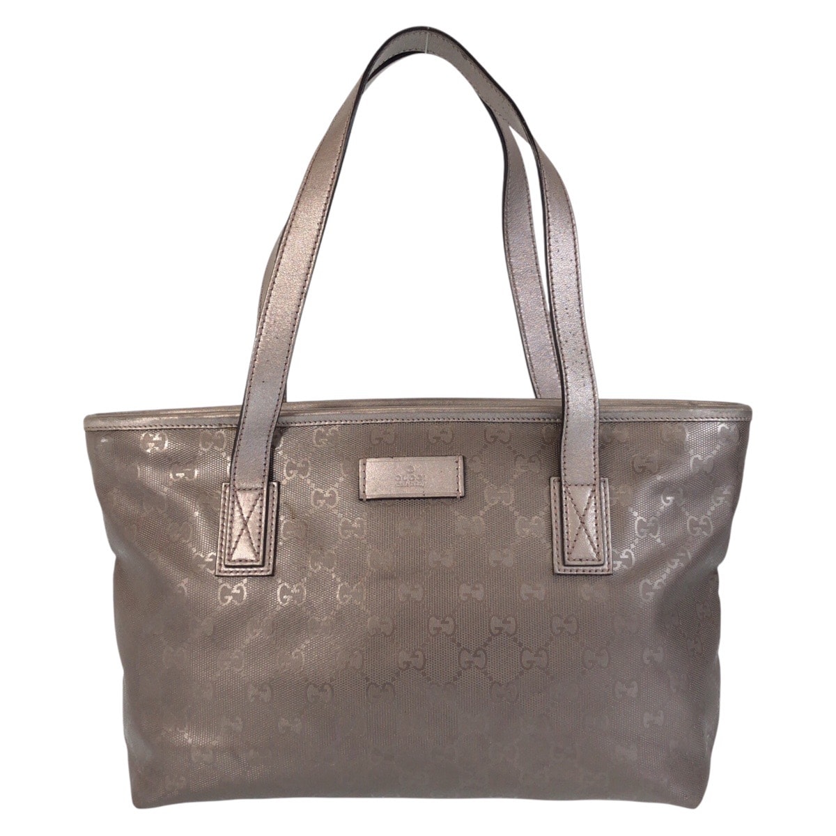 美品 GUCCI グッチ GGインプリメ グレー PVC レザー/ トートバッグ ショルダーバッグ 506351 【中古】