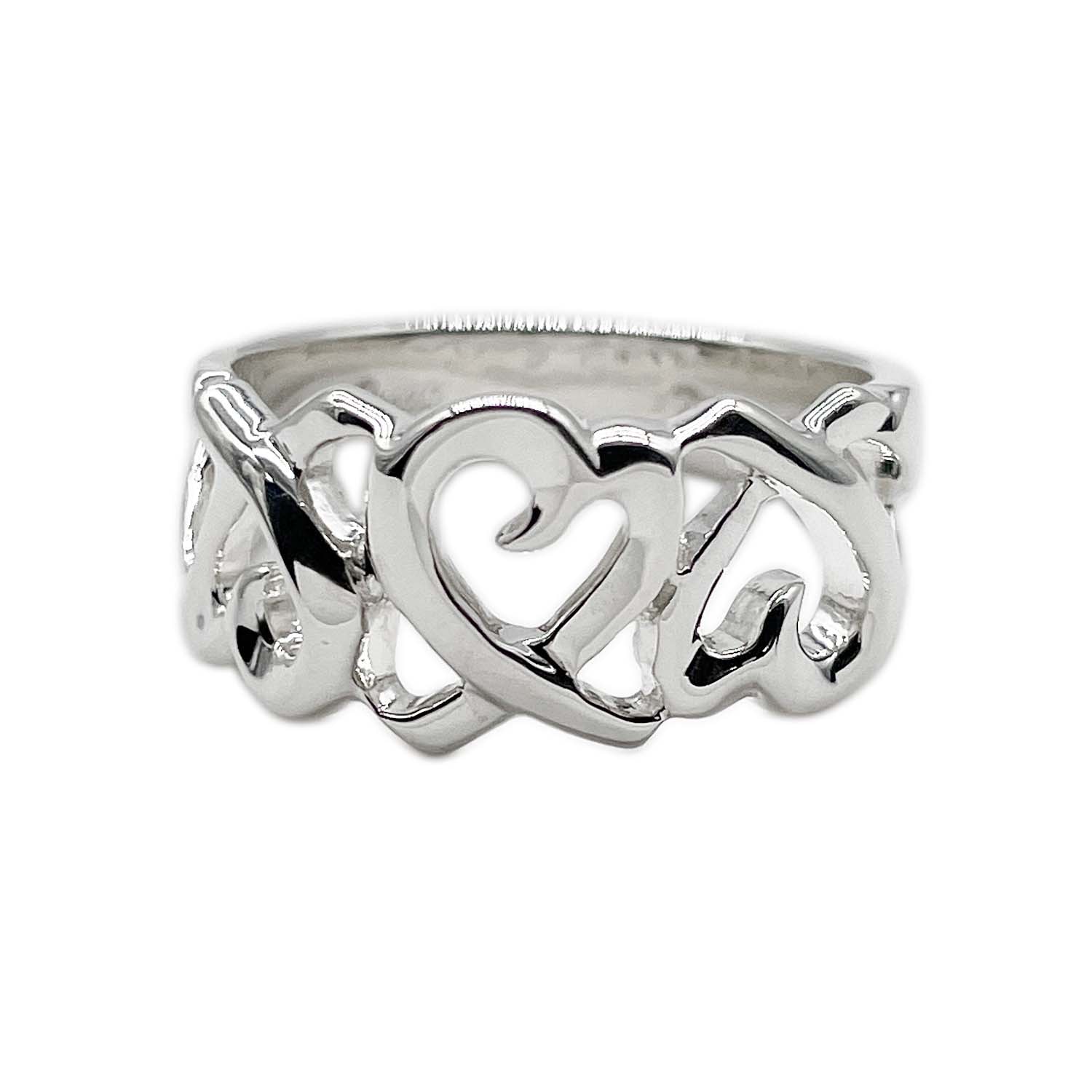 TIFFANY&Co. ティファニー パロマピカソ トリプル ラビングハート リング・指輪
 SV925 9号 シルバー 新品仕上済 レディース
 【中古】