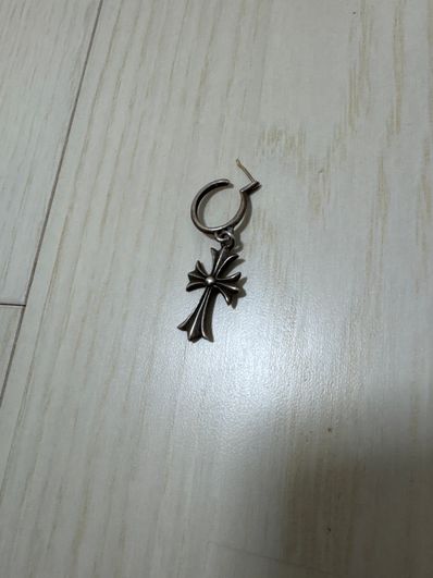 Chrome Hearts Hoop CH Cross Earrings "Silver"