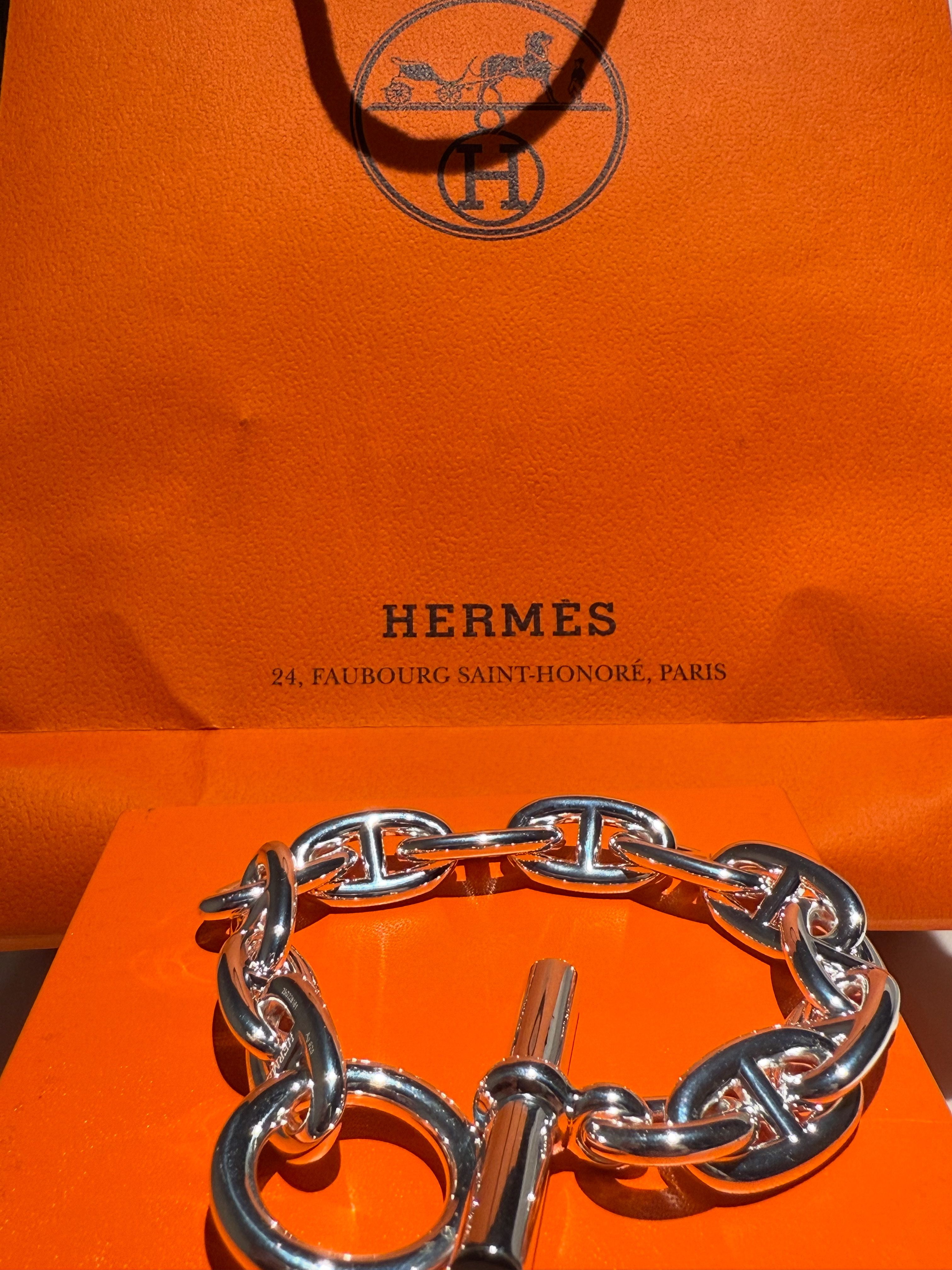 Hermes Chaine D'ancre TGM Bracelet "Silver"