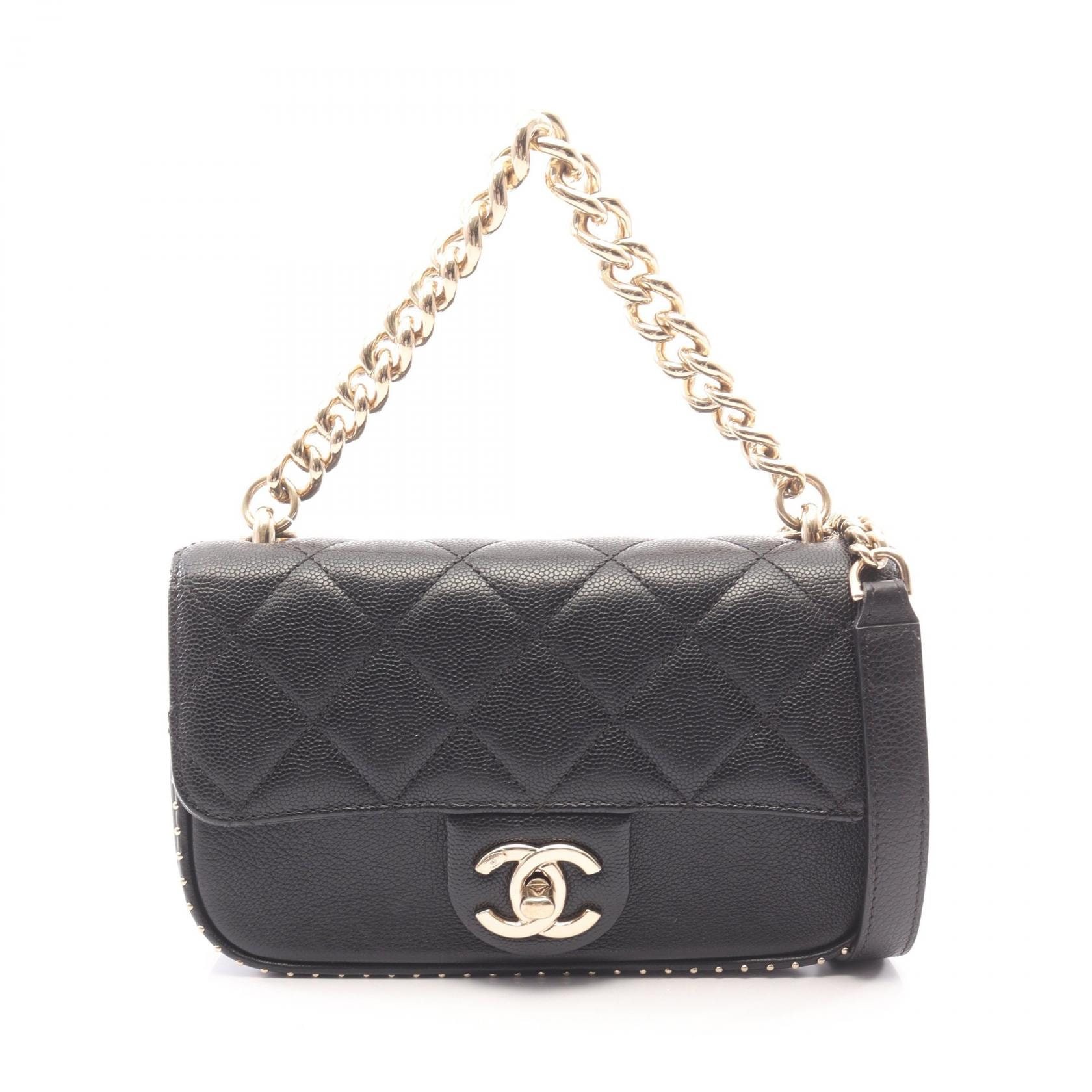 シャネル CHANEL マトラッセ ミニ 2WAY ショルダーバッグ バッグ キャビアスキン(グレインドカーフ) レディース ブラック系 【中古】