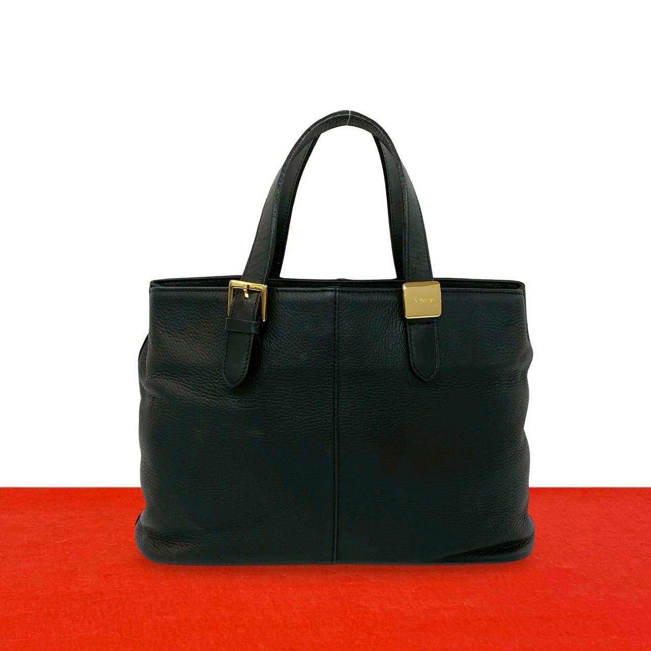 BURBERRY バーバリー ロゴ 金具 レザー ハンドバッグ ブラック
 39214