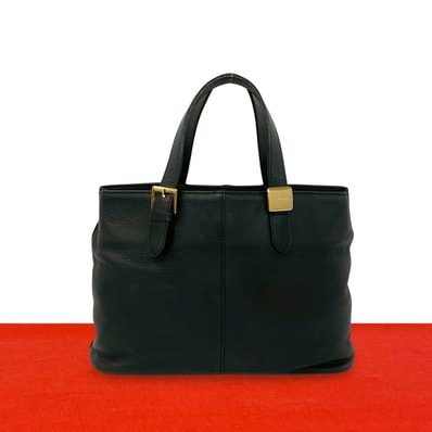 BURBERRY バーバリー ロゴ 金具 レザー ハンドバッグ ブラック
39214