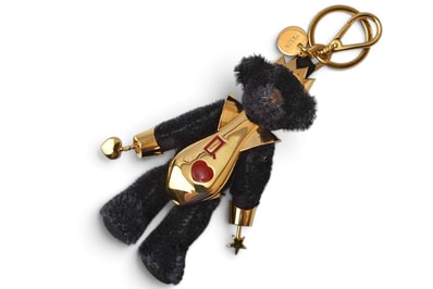 プラダ キーリング/キーホルダー PRADA ベアトリック/クマ ラッキースター/ロボット ブラック/ゴールド 1ARB04【中古】