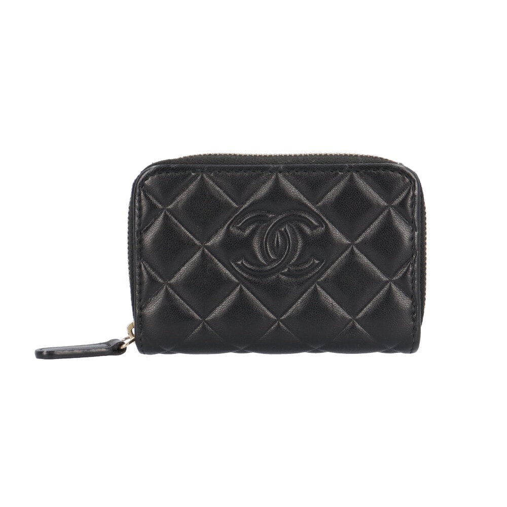 シャネル クラシック ジップ コインパース マトラッセ コインケース レザー AP0216 レディース CHANEL  中古