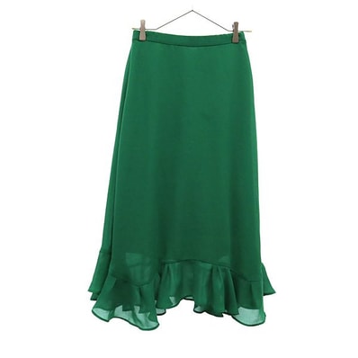 JOURNAL STANDARD L'ESSAGE ジャーナルスタンダード レサージュ 日本製 裾フリル ロングスカート グリーン