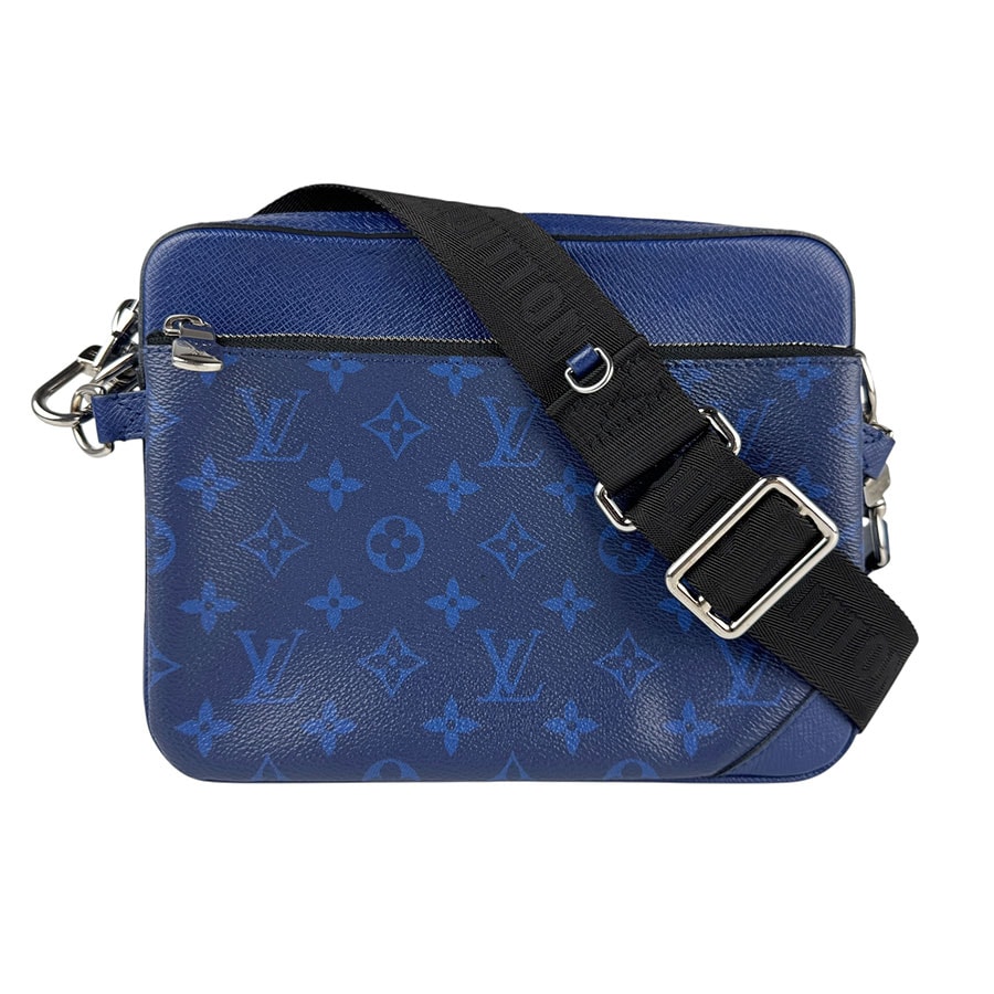 ルイ ヴィトン LOUIS VUITTON 斜め掛けショルダーバッグ トリオ メッセンジャー タイガ/モノグラムキャンバス ネイビーブルー/ブラック メンズ M30848【中古】 z6322