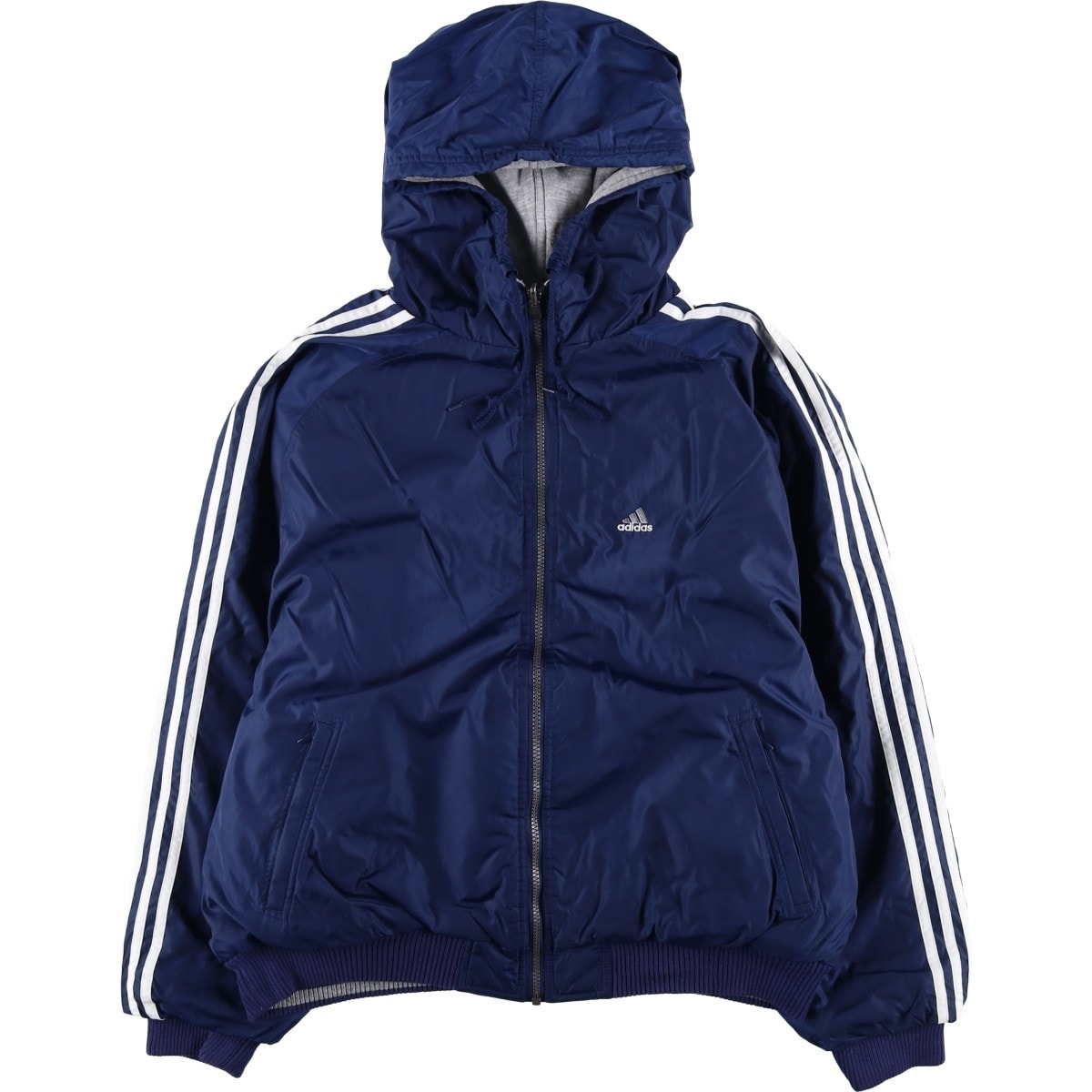 古着 00年代 アディダス adidas バックロゴ リバーシブル 中綿パーカー パファージャケット メンズL相当/eaa619605