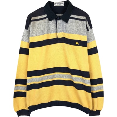 古着 バーバリー Burberry's ボーダー柄 ポロニットセーター メンズL相当/eaa678752
