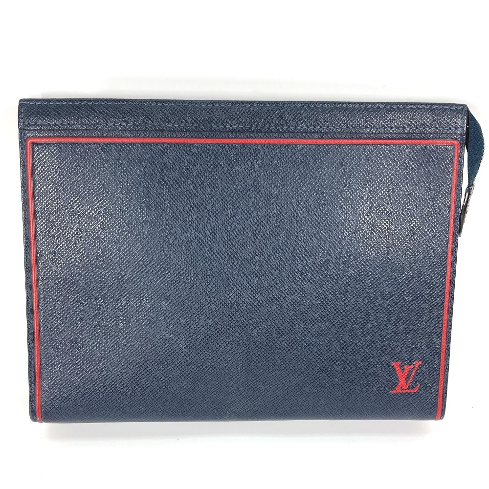 ルイヴィトン LOUIS VUITTON ポシェット ヴォワヤージュ M63394 タイガ カバン ポーチ バイカラー セカンドバッグ タイガレザー ブルーマリーヌ ネイビー