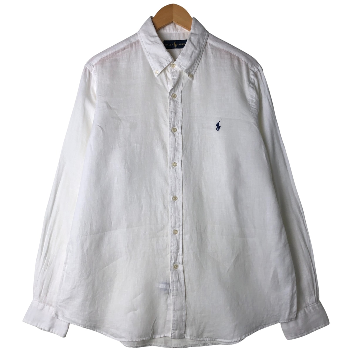 古着 ラルフローレン Ralph Lauren 長袖 リネン ボタンダウンシャツ メンズL相当/eaa458327