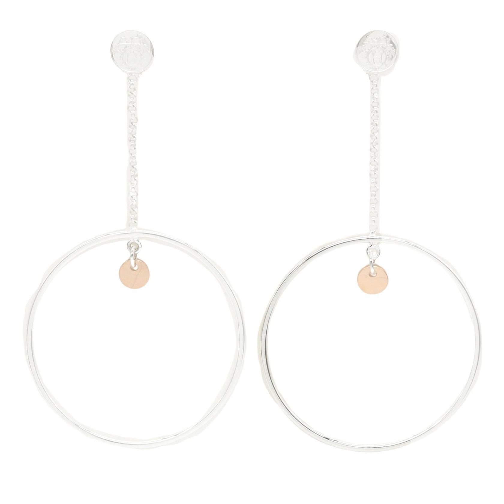 エルメス HERMES エスクリブスフープ ピアス ピアス ジュエリー シルバー925 K18PG(ピンクゴールド) レディース ゴールド系 / シルバー系 【中古】