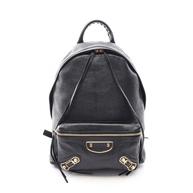 バレンシアガ BALENCIAGA シティ リュックサック バックパック バッグ レザー メンズ レディース ブラック系 【中古】