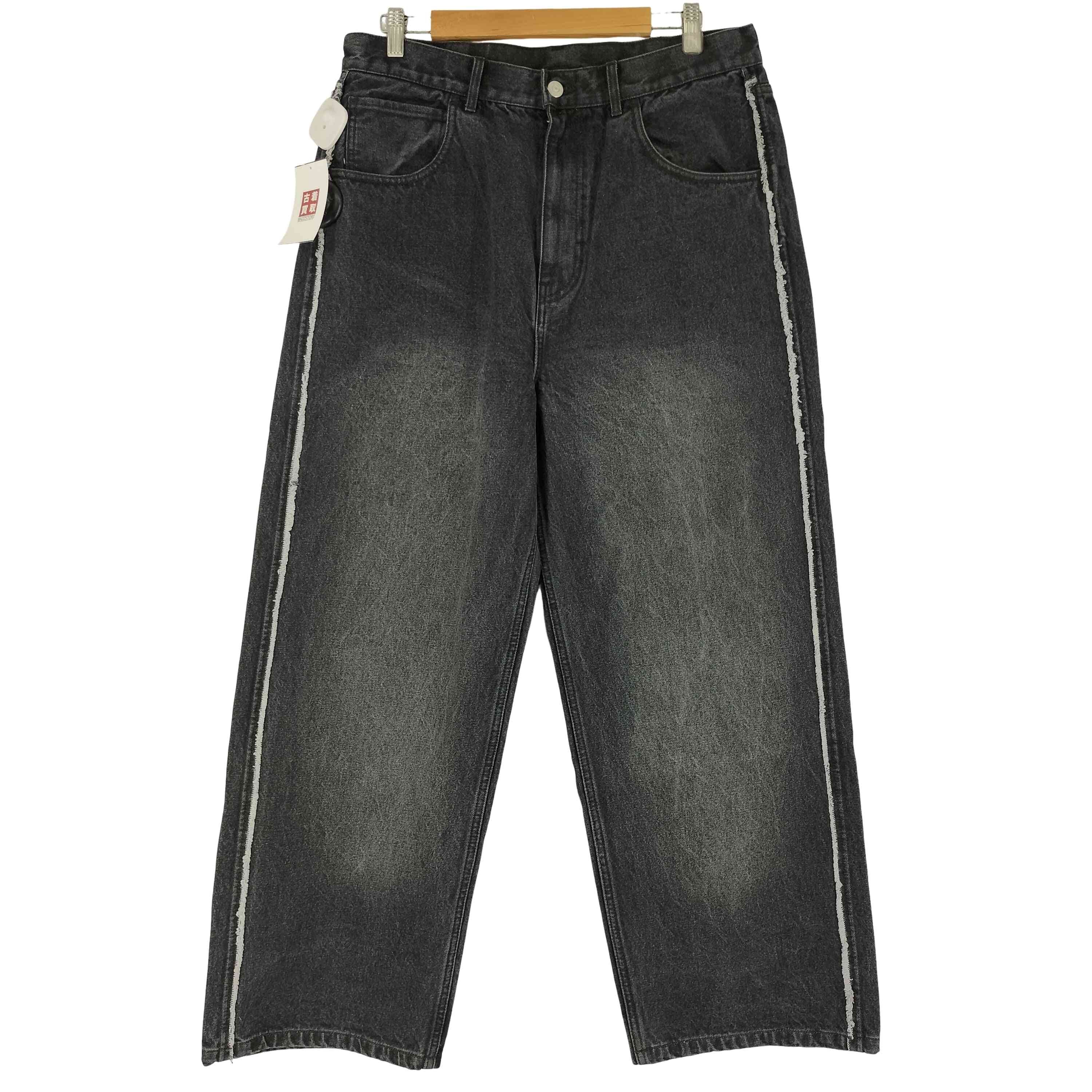 ワイドストレート フリンジ バギーデニム【1142124283712】