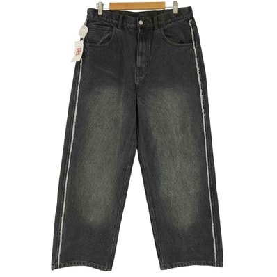 ワイドストレート フリンジ バギーデニム【1142124283712】