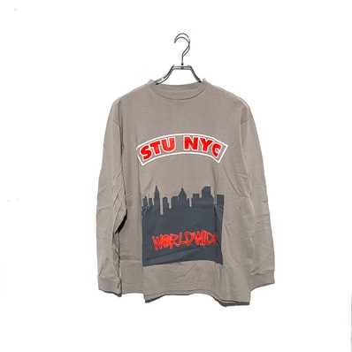 STUSSY STU NYC L/S TEE Grey