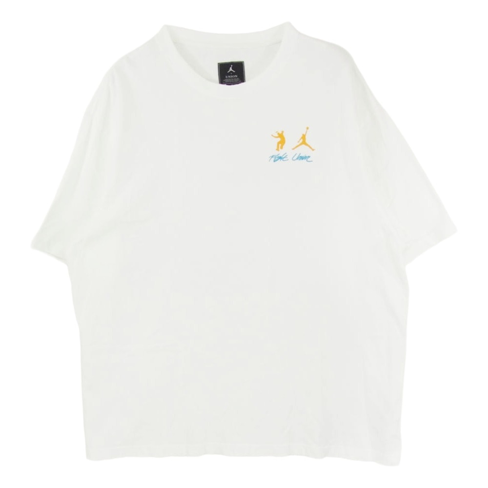 NIKE ナイキ Tシャツ DM2843-100 × UNION JORDAN BRAND FUTURE IS NOW SS  USEDダメージ加工 ユニオン ジョーダン ブランド フューチャー イズ ナウ ショートスリーブ 半袖 Tシャツ XL【中古】