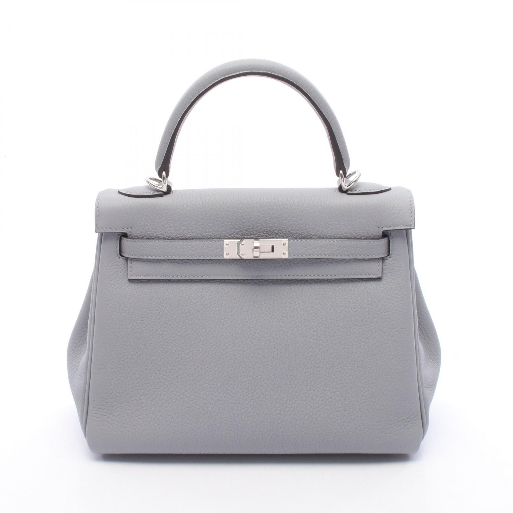 エルメス HERMES ケリー25 グリパンタン 内縫い 2WAY ハンドバッグ バッグ トゴ トゴ レディース グレー系 【中古】