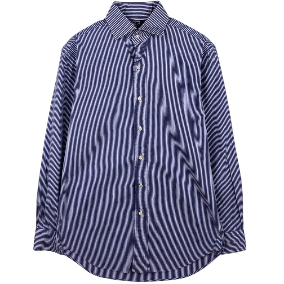 古着 ラルフローレン Ralph Lauren POLO by Ralph Lauren REGENT CLASSIC FIT 長袖 コットンストライプシャツ メンズM相当/eaa621729