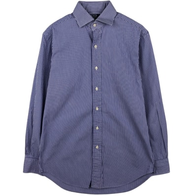古着 ラルフローレン Ralph Lauren POLO by Ralph Lauren REGENT CLASSIC FIT 長袖 コットンストライプシャツ メンズM相当/eaa621729