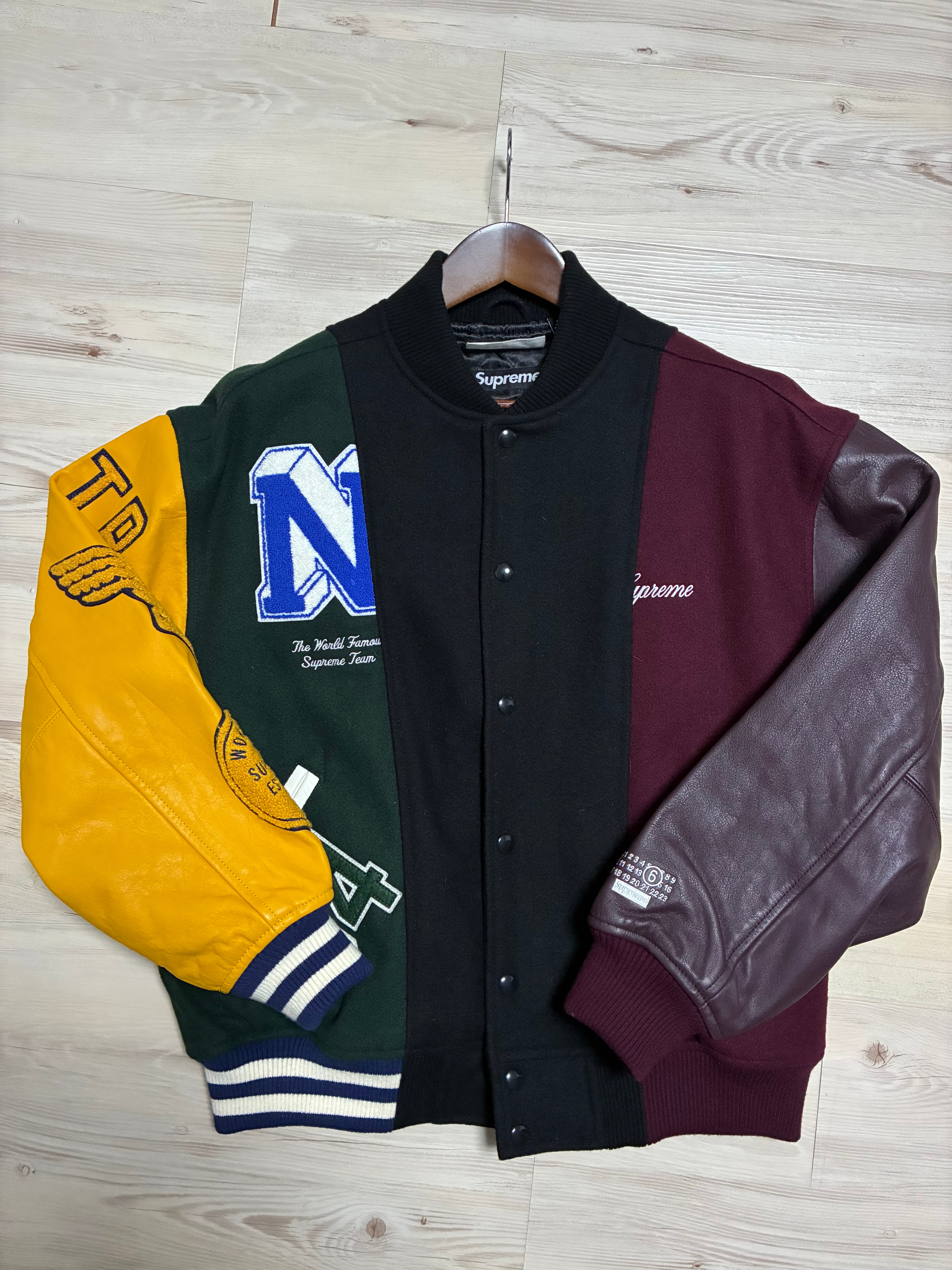 Supreme x MM6 Maison Margiela Split Varsity Jacket "Multicolor"