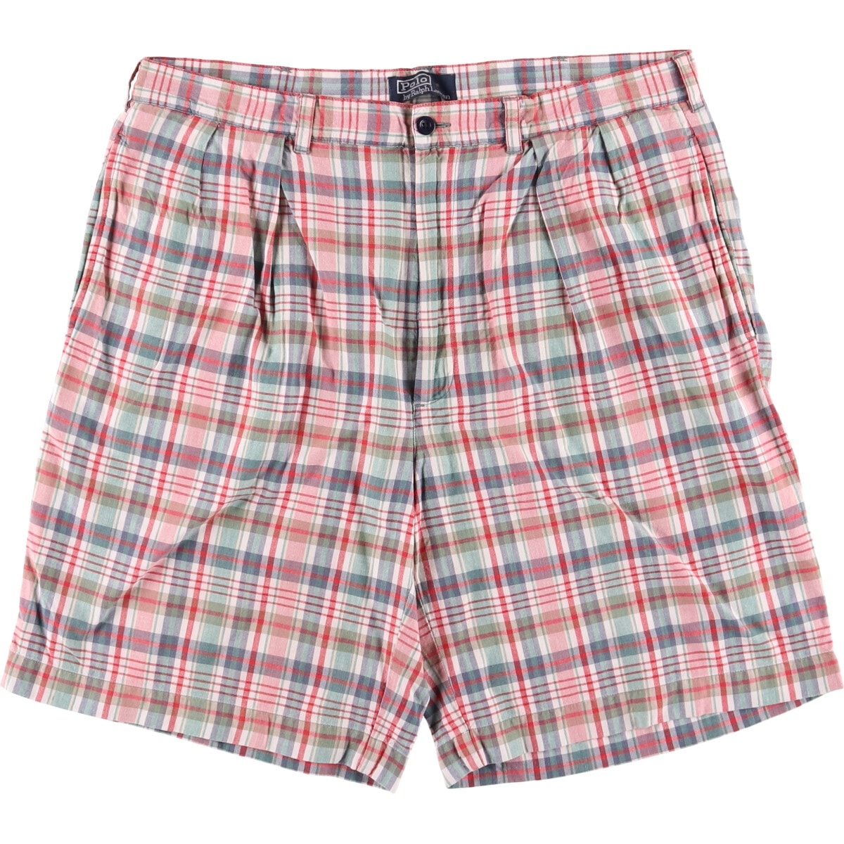 古着 ラルフローレン Ralph Lauren POLO by Ralph Lauren タータンチェック ツータック コットンショーツ ショートパンツ メンズw35相当/eaa577668