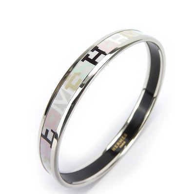 【中古】 エルメス バングル エマイユPM エナメル メタル マルチカラー マルチカラー ライトグレー シルバー金具 K刻印 アクセサリー 小物 レディース 女性 HERMES