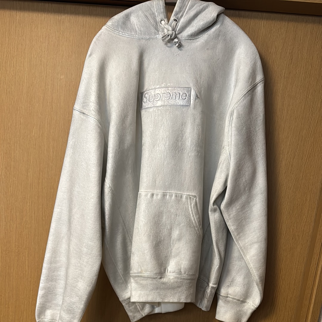 Supreme x MM6 Maison Margiela Foil Box Logo Hooded Sweatshirt "White"