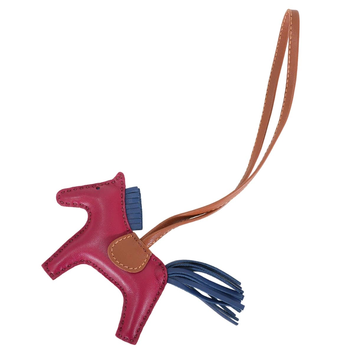 【渋谷並木橋店】HERMES エルメス バッグチャーム ロデオ PM ルビー/ブルーマルテ/フォーヴ アニョーミロ(ラム) 新品同様【中古】