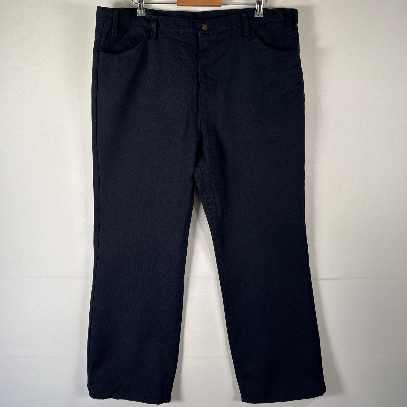 古着 90's/90年代 リーバイス Levi's USA製 ポリエステルパンツ STAーPREST スタプレ 黒タブ 長ズボン 大きいサイズ w44 L30  ネイビー メンズ